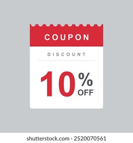 10% de desconto Cupom de venda Voucher. 10% de promoção. Etiqueta, cupom de desconto. Ilustração do vetor do vale-presente.