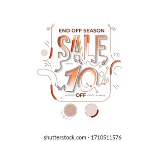 10% OFF Sale Discount Banner. Discount offer price tag.  Vector Modern Sticker Illustration.