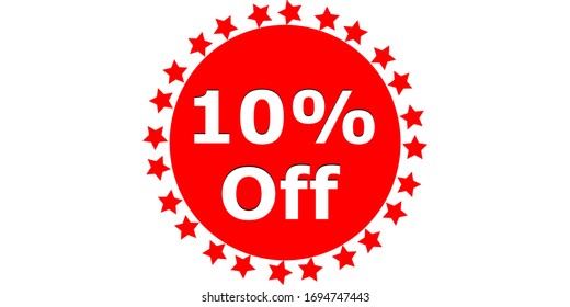 10% off sale label symbol