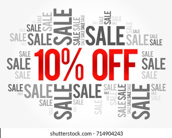 10% OFF Sale words cloud, business concept background