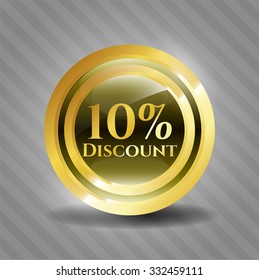 10 % Rabatt auf glänzendes Badge