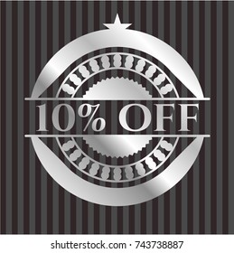 10% Off silvery badge