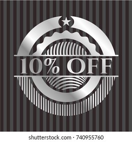 10% Off silvery shiny badge