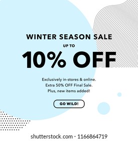 10% OFF Special Offer Price Discount. Winter Season Sale Promotion banner Design Template. Newsletter Template, Flyer, Coupon Trendy Design.