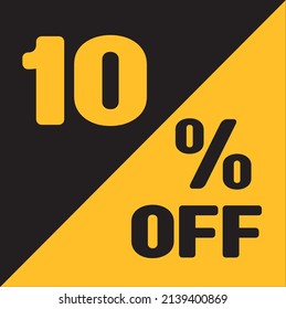 Up To 10% Off Special Offer sale sticker black and gold, vector illustration