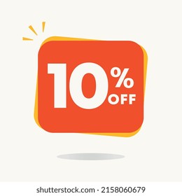 10% off. Tag for campaign with special offers, retail clearance. Discounted sales price. Use in ads, social media, banner.