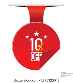10% off Vector banner ribbon design.