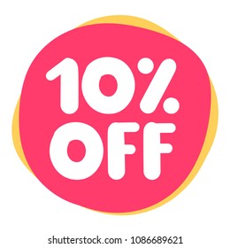 10% off. Vector illustration on white background.	