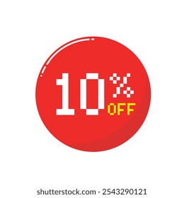 10% Off vector Image, Promotional Tag 10% Off, Sales offer 10% Off Decorative Vector, Selling Discount 10% off Tag Clip Art.