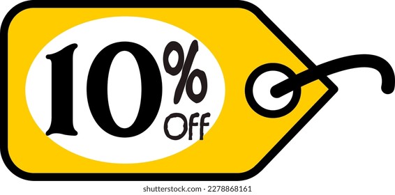 10% off, vectorial drawing of a discount tag