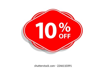10 offer tag discount vector icon stamp