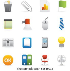 10 Office Icons Professional vector set for your website, application, or presentation. The graphics can easily be edited color individually and be scaled to any size