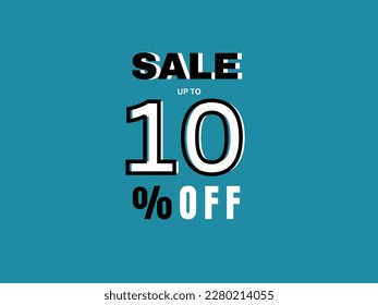 hasta un 10% de descuento, utilizado para un evento para promocionar artículos con un 10% de descuento
