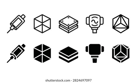 10 Optical Metrology Icons for UI – Fiber coupler, retroreflector, breadboard and prism target. Minimal, editable vector icon set.