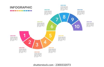 10 opción infográfica plan de trabajo para el éxito. Ilustración vectorial.