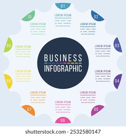 10 Options Infographic template 10 steps, objects, elements or options infographic business design