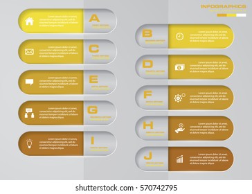 10 options timeline use for infographic/presentation . EPS10.