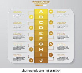 10 options timeline use for infographic/presentation . EPS10.
