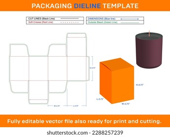 10 Oz Jar Candle Box Care Package Vector Dieline Template