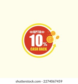 10 percent cash back logo Unit vector graphic design Template _ Discount Offer 10 percent