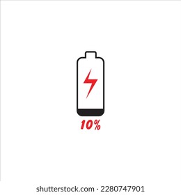 10 percent chart. Vector percentage infographics. Isolated gradient icon. Sign for download, battery charge, growth, progress, business, design