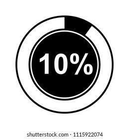 10 percent circle icon set.Vector illustration