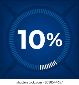 10 percent count on dark blue background