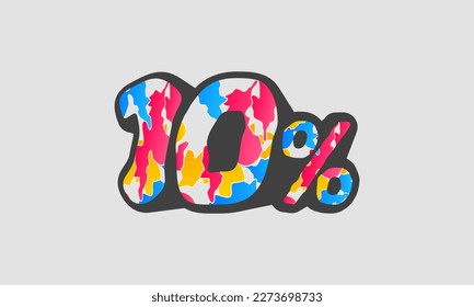 diseño del 10 % con colores azul rojo abstracto,