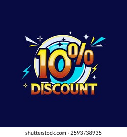 10 percent discount banner, Sale offer sign. Special offer symbol. Discount promotion
