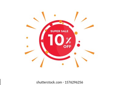 10 percent DISCOUNT IN Banner Sales Discounts. Discounts for offers. Special Offer, Discount Label vector template