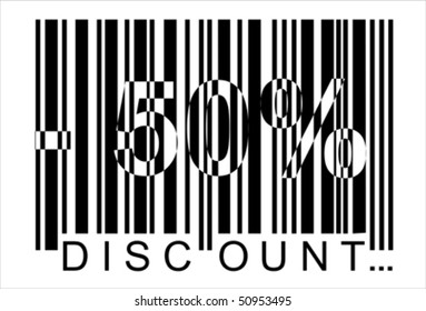 -10 percent discount, bar code,  Isolated over background and groups, vector ILLUSTRATION