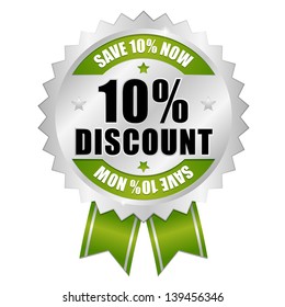 10 percent discount button green