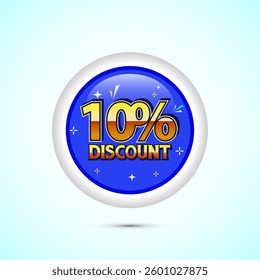 10 percent discount button, Sale offer sign. Special offer symbol. Discount promotion