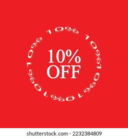 10 Percent Discount logo in 3d form