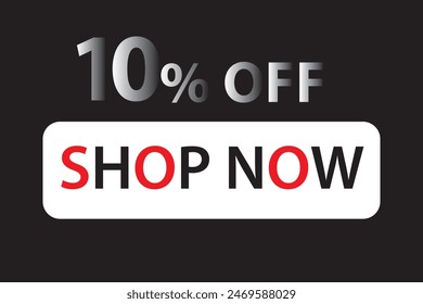 10 Percent Discount, 10% Off Shop Now. Up to 10% Discount Price tag for business promotion poster, banner, sticker, graphic design, icon, logo, symbol, social media website coupon vector illustration.