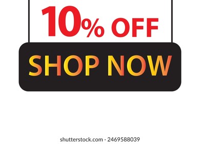 10 Percent Discount, 10% Off Shop Now. Up to 10% Discount Price tag for business promotion poster, banner, sticker, graphic design, icon, logo, symbol, social media website coupon vector illustration.