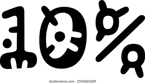 10 Percent Discount Offer Number Typography Style A0496