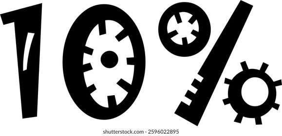 10 Percent Discount Offer Number Typography Style A0458