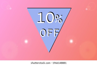 10 percent discount pink orange triangle for offers and promotions