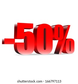 10 percent discount. Red shiny text. Concept 3D illustration. 