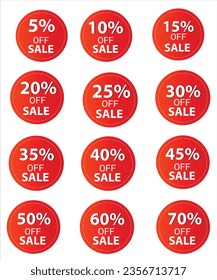 Up to 10 percent Discount. Round sticker badge with offer. Sale offer price sign. Special offer symbol. Save 10 percentages. Paper label banner. Discount tag adhesive tag. Vector