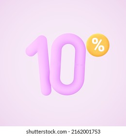 10 percent discount vector illustration 3d mega loyalty. 10 percent bonus marketing discount