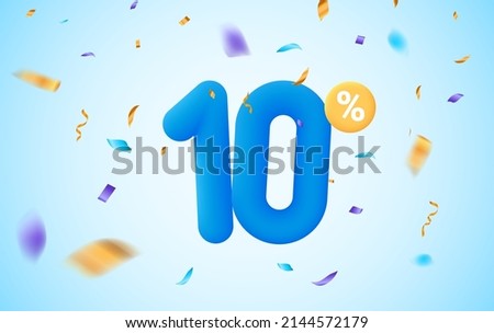 10 percent discount vector illustration 3d mega loyalty. 10 percent bonus marketing discount