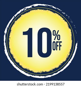 10 Percent Discount Yellow Floating Circle For Promotions And Offers