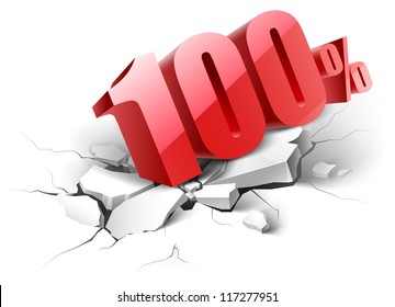 10 percent  icon on white background