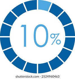 10 percent loading blue circular design	
