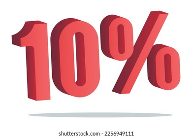 10 Percent Off 3D Gradient Vectorart