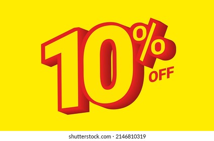 10 percent off banner with yellow background