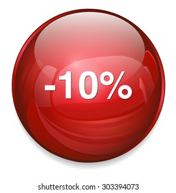10 percent off button