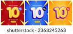 10 percent Off. Discount creative composition. Mega Sale. Vector illustration.